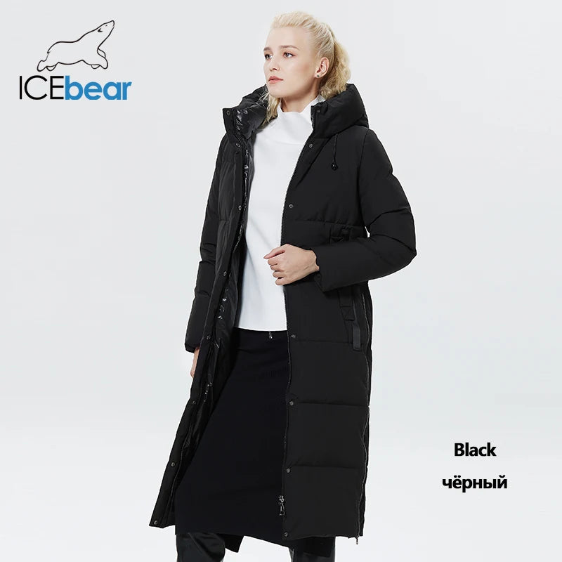 ICEbear-Women's Cotton Hooded Parkas, Long Cotton Coats, Windproof Clothes, Winter Jacket, New Fashion, 2023, GWD22580D