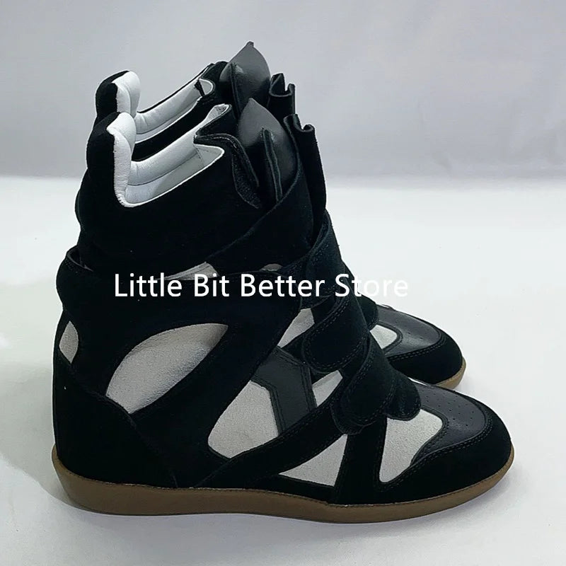 Autumn Winter Luxury Brand Design Women Ankle Boots Fashion Height Increasing Casual Shoes Leather Women Motorcycle Boots 2026