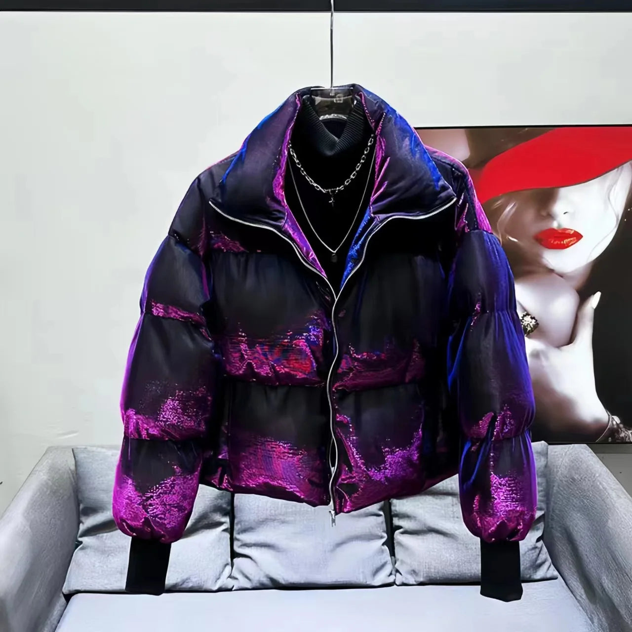 Short Thick Loose Cotton Jacket for Men and Women, Warm Female Clothing,England Style,Turn-down Collar,Zipper,New, Winter