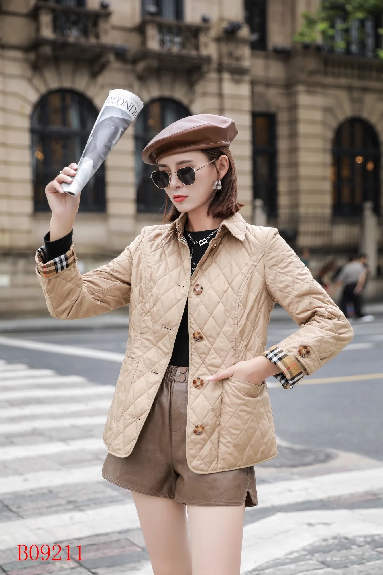 Solid Color Cotton Long Sleeves Winter Thin Coats Jacket For Women