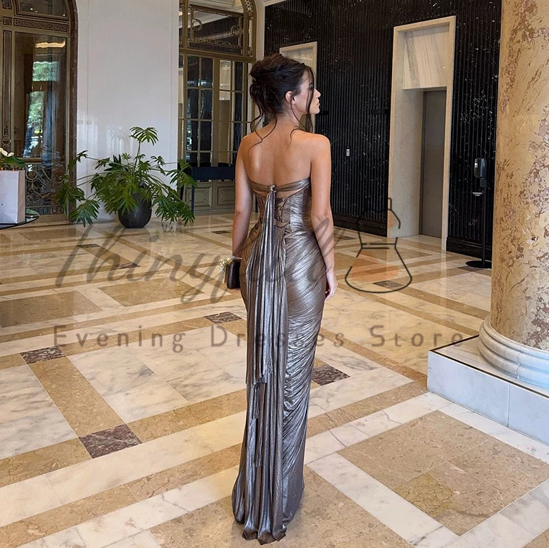 Thinyfull Formal Mermaid Prom Evening Dresses Saudi Arabia Sweetheart Shiny Party Dress Night Cocktail Prom Gowns Customized