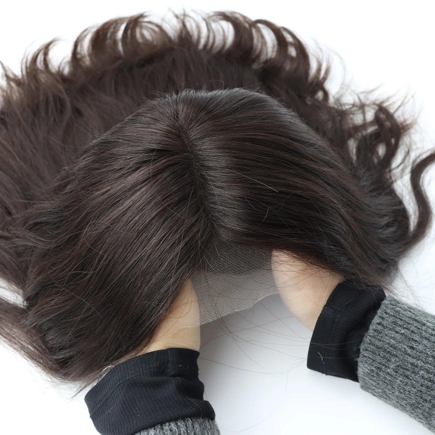 Sheitels Wig Swiss HD Lace Top Natural Wave Real Virgin European Hair Jewish Kosher Wig Thin Light Breathable Natural Hairline