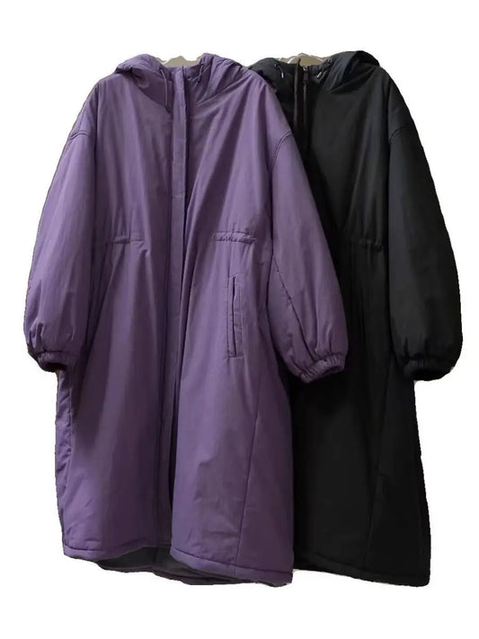 Winter Fashion New Women's Down Cotton Coat Commuting Oversized Hooded Parkas