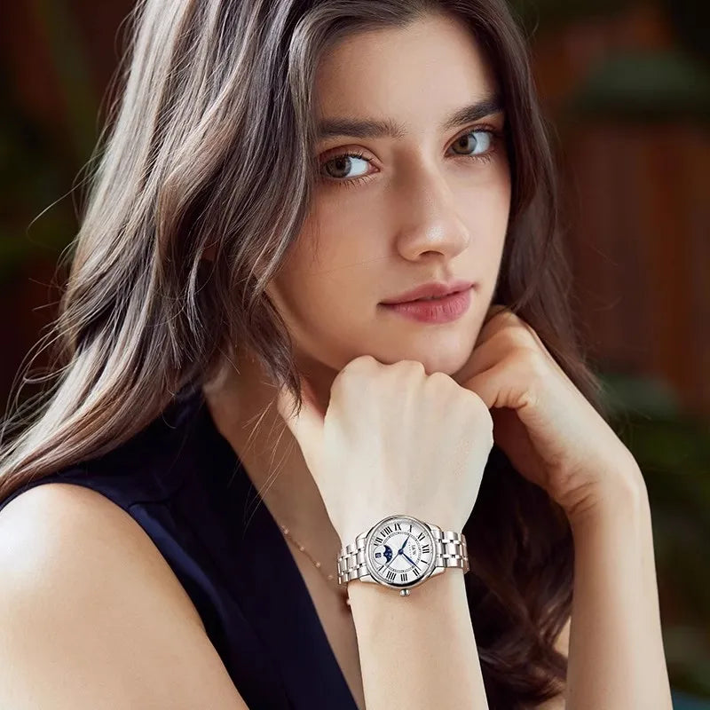 CARNIVAL Brand Luxury Mechanical Watch for Women Ladies Fashion Sapphire Automatic Movement Wristwatches Waterproof Reloj Mujer