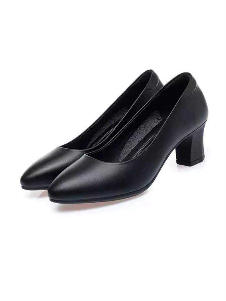 Women Cute Sweet Comfort Spring & Summer Office Bow Tie High Heel Shoes Lady Classic Hotel Work Black Pumps Zapatos Mujer B38