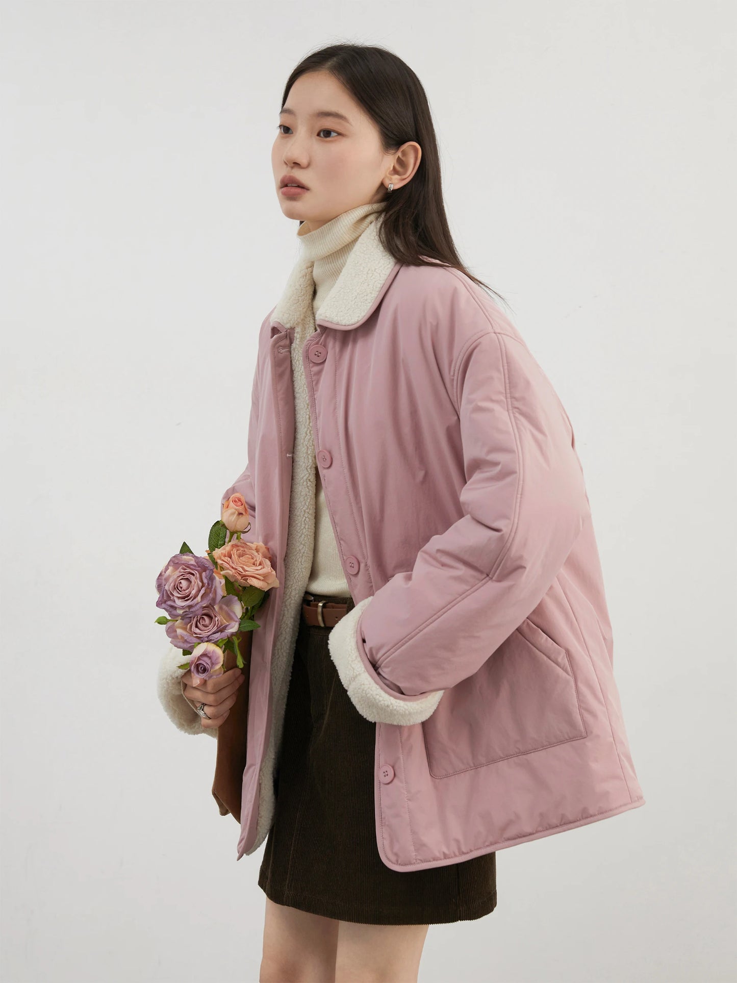 CHIC VEN New Korean Women Parkas Single Breasted Loose Casual Thick Female Jacket Reversible Coat Winter 2025