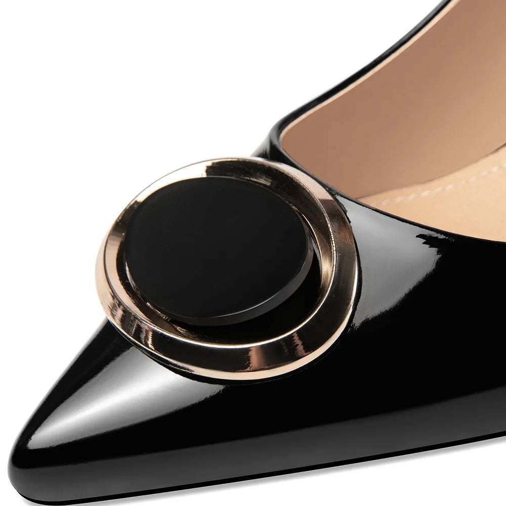 【JOCHEBED HU】Women's Solid Color Genuine Leather Sexy Shallow Mouth Matching Women's Pointed Shoes 34-40 Comfortable Outdoor