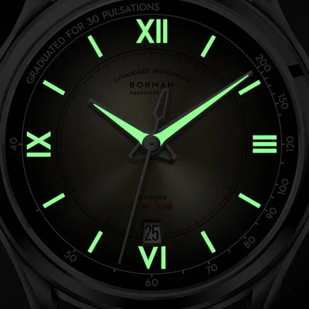 Borman Mens Automatic Watches Luxury Male Dress Watch Mechanical Wristwatch Fashion Waterproof Sapphire Gradient Dial Auto Date