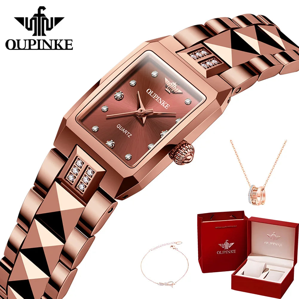 OUPINKE 3246 Women's Watches 50M Waterproof Quartz Movement Watch For Women Top Brand Original Luxury Elegant Ladies Hand Clock
