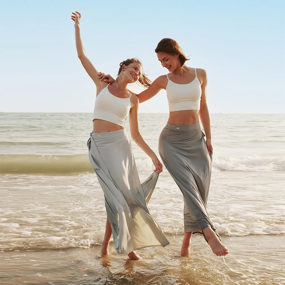 OhSunny One-Piece Beachy Sarong,Summer Multifunctional Bikini Cover Ups,UPF50+ Ice Feeling Long Skirts,Large Size 4 Ways to Wear