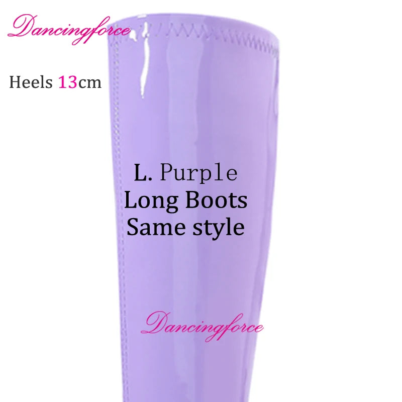 Sexy Green 13cm Chunky Heels Over Knee Boots 3 Buckles Belts Thick Platform Nightclub Party Dance Thigh High Long Boots Women