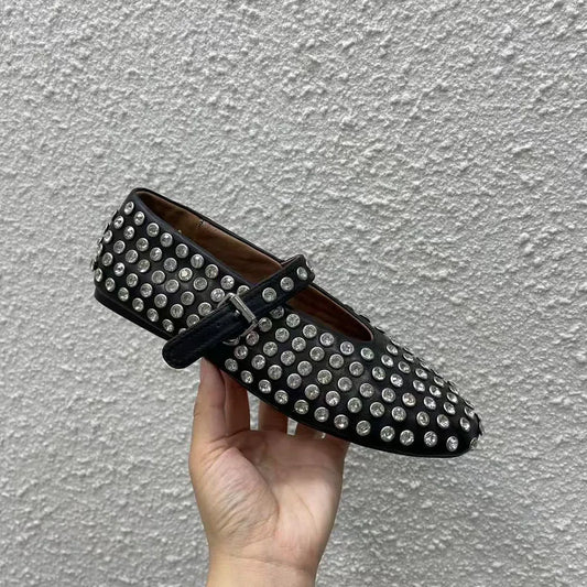 2025 Spring and Autumn Women's New Top Quality Genuine Leather Diamond Casual Shoes