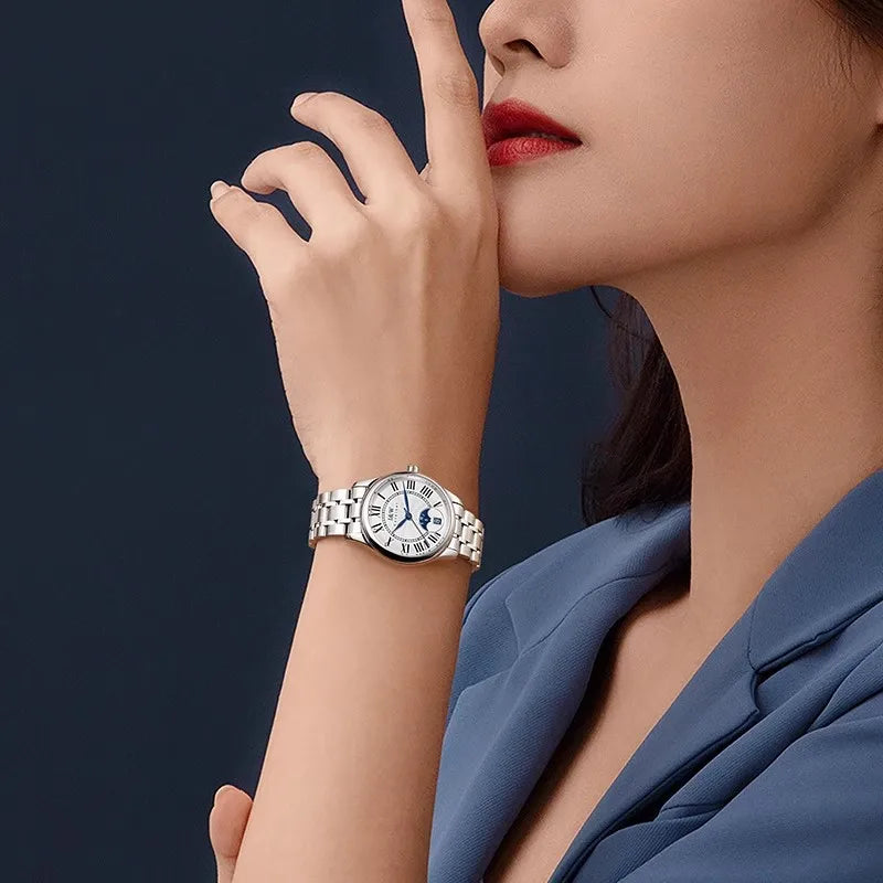 CARNIVAL Brand Luxury Mechanical Watch for Women Ladies Fashion Sapphire Automatic Movement Wristwatches Waterproof Reloj Mujer