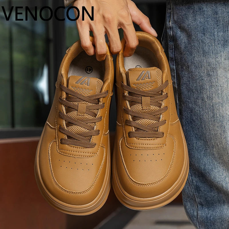 VENOCON Minimalist Stylish Shoes Sneakers Man Fabric Leather With Ball Wide Toe Box Nose More Stack Height Footwear For Women