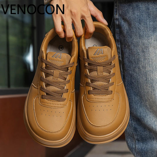 VENOCON Minimalist Stylish Shoes Sneakers Man Fabric Leather With Ball Wide Toe Box Nose More Stack Height Footwear For Women