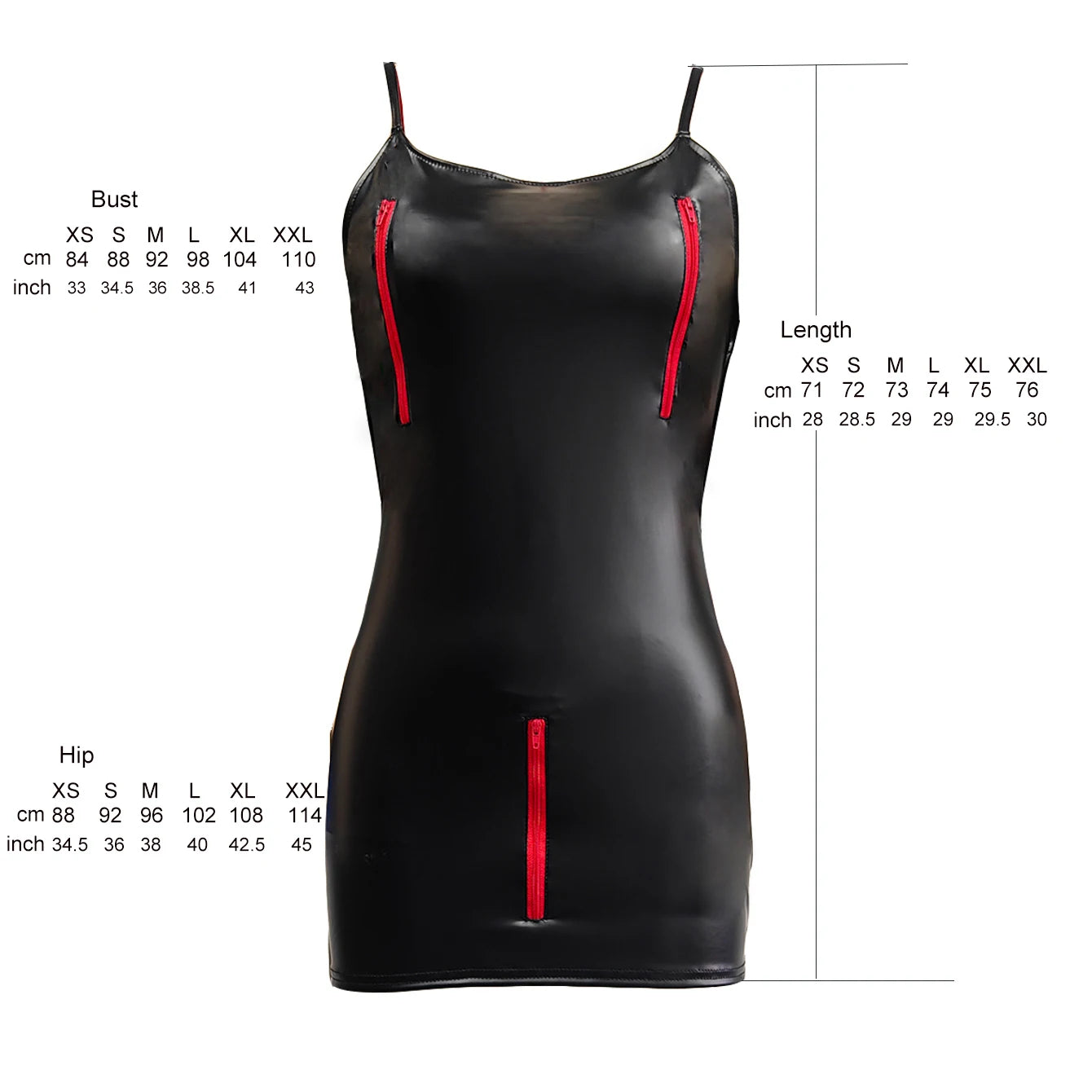 Sexy Faux Leather Backless Dress Multi Zip Dress Spaghetti Strap Dress Dance Pole Clubwear Nightdress Summer Clothing for Women