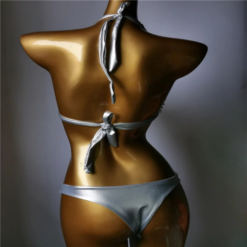 2022 venus vacation new style rhinestone bikini mature women swimwear diamond bling  bathing suit beachwear siamese stones biki