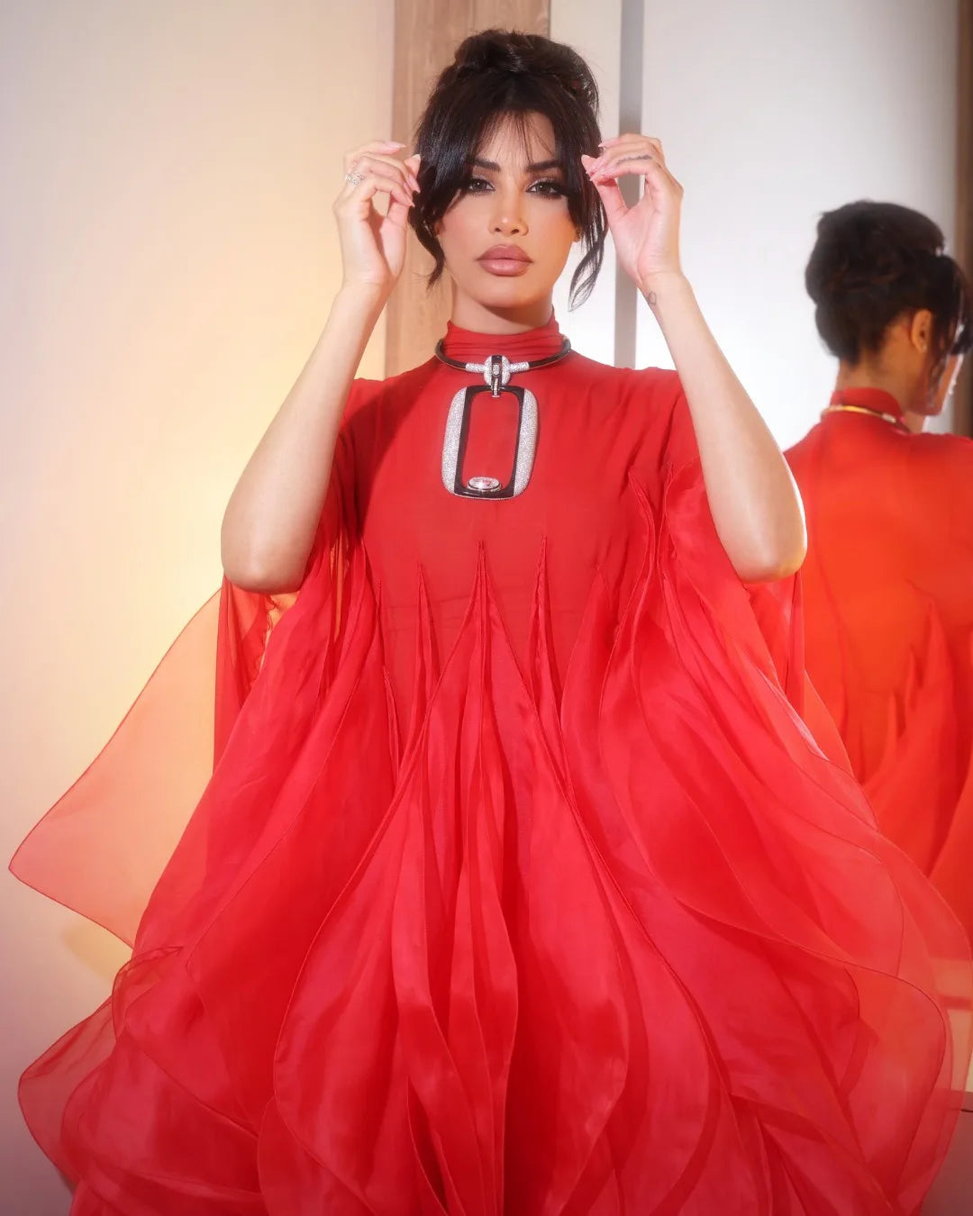 Amazing Red Ruffles Celebrity Dress Unique Design Ruched Organza Pageant Party Dresses Birthday Dress 2025 Formal Evening Dresse