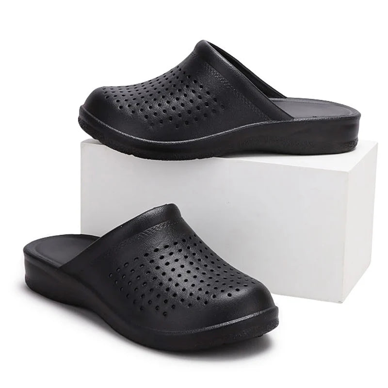 2025 Eva Soft Sole Doctor Nurse Slippers Women Lightweight Hollow Out Platform Slides Woman Solid Non Slip Beach Flip Flops 41