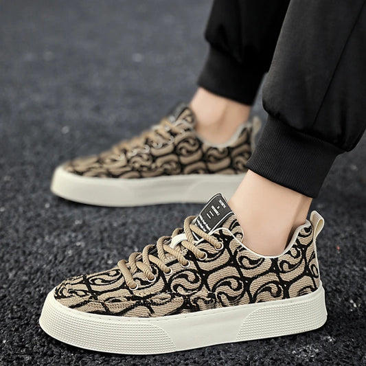 Casual Men's Canvas Shoes 2025 New Designer Men Skateboard Shoes Outdoor Breathable Flats Lace Up Walking Shoe Zapatillas Hombre