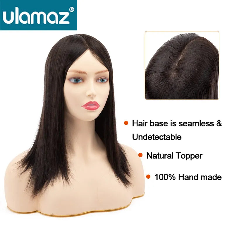 (In Stock)- Straight Hair Topper for Women Long Hair Wigs Human Hair Topper Women's Natural Hairpieces Injection Woman Wigs