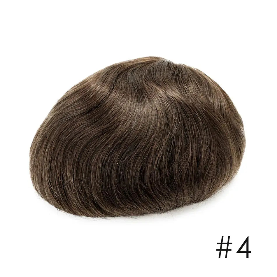 100% Natural Human Hair Toupee Men Wig Systems Unique Design Mono & Pu Breathable For Male Hair Prosthesis Free Shipping