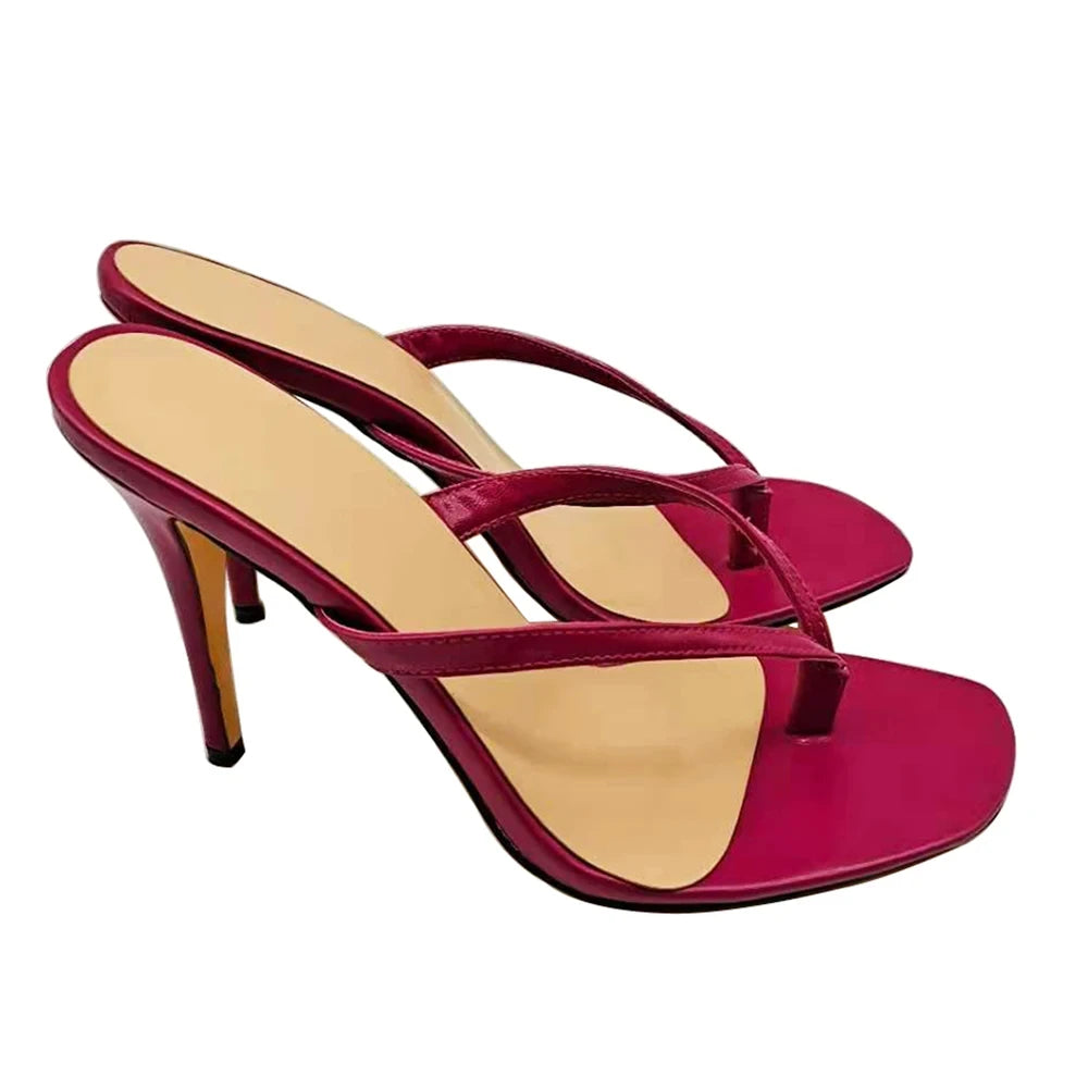 2025 Trend Flip-flops Womens Slipper Sandals Peep Toe High Heels Shoes Ladies Summer Casual Footwear Support Customized