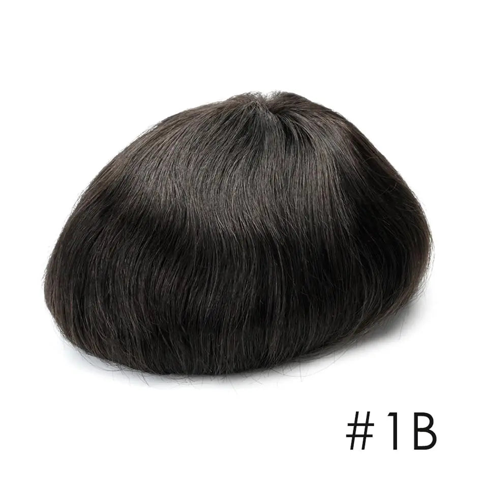 100% Natural Human Hair Toupee Men Wig Systems Unique Design Mono & Pu Breathable For Male Hair Prosthesis Free Shipping