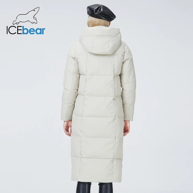 ICEbear-Long Hooded Jacket for Women, Fashionable Clothing, Winter Coat, GWD22580D, 2023 New
