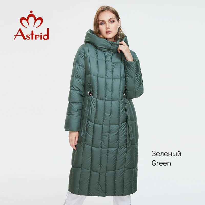 Astrid 2022 New Winter Women's coat women long warm parka Plaid fashion thick Jacket hooded large sizes female clothing 9546