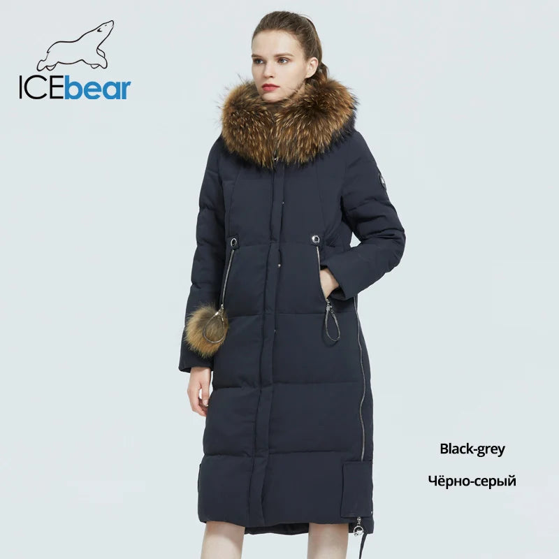 ICEbear 2023  winter women's coat  woman  jacket with fur collar windproof and warm parka fashion women's clothing GWD20263D