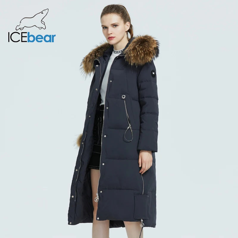 ICEbear 2023  winter women's coat  woman  jacket with fur collar windproof and warm parka fashion women's clothing GWD20263D