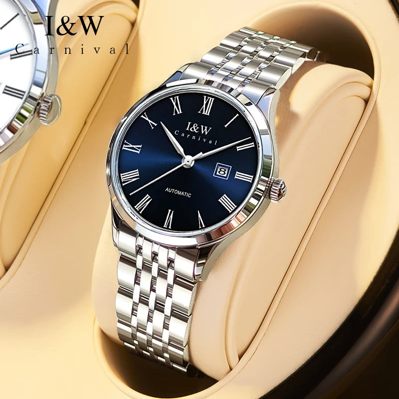 I&W Luxury Mechanical Watches for Woman Stainless Steel Ladies Automatic Watch Japan Movement Calendar Sapphire Watch Women 2025