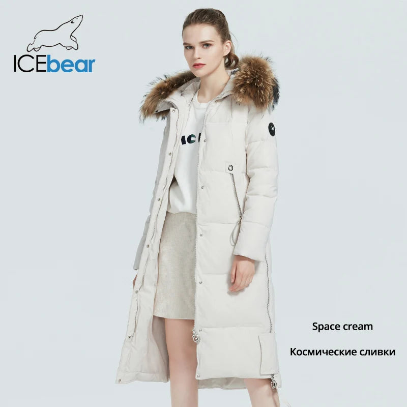 ICEbear 2023  winter women's coat  woman  jacket with fur collar windproof and warm parka fashion women's clothing GWD20263D