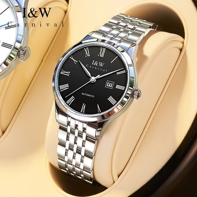I&W Luxury Mechanical Watches for Woman Stainless Steel Ladies Automatic Watch Japan Movement Calendar Sapphire Watch Women 2025