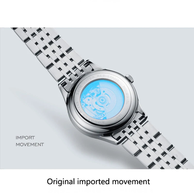 I&W Luxury Mechanical Watches for Woman Stainless Steel Ladies Automatic Watch Japan Movement Calendar Sapphire Watch Women 2025