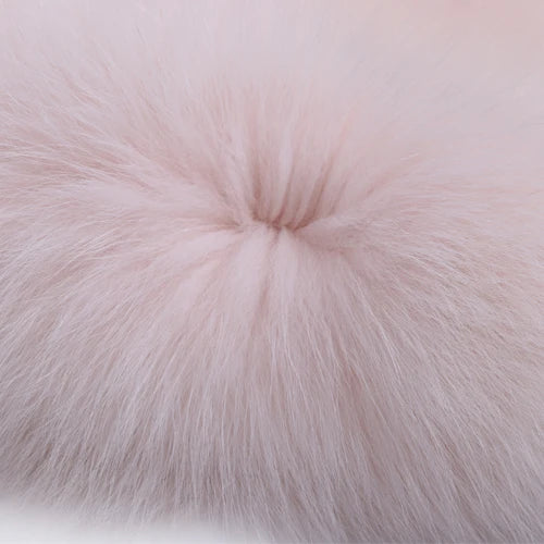 YOLOAgain Women Solid Natural Fox Fur Sexy Bikini Set Bra Detachable