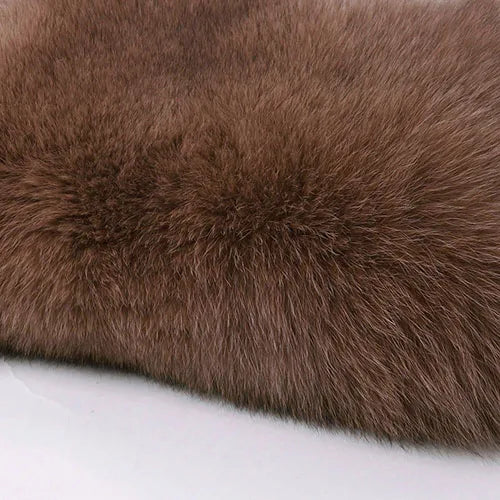 YOLOAgain Women Solid Natural Fox Fur Sexy Bikini Set Bra Detachable