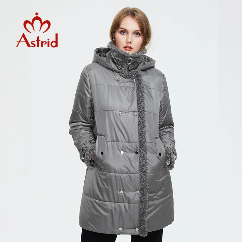 Astrid 2022 winter jacket women Fur collar faux Fur tops Fashion Oversize parkas Women's coat Windproof parka Hooded  AT-10057
