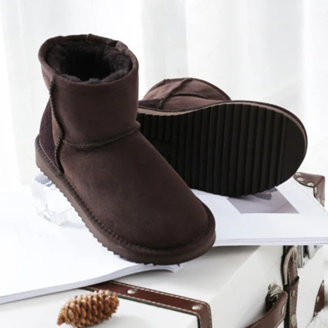 Snow Boots Women Waterproof Australia Winter Warm Shoes Non-slip Rubber Sole 100% Genuine Cowhide Leather Big Size Wholesale