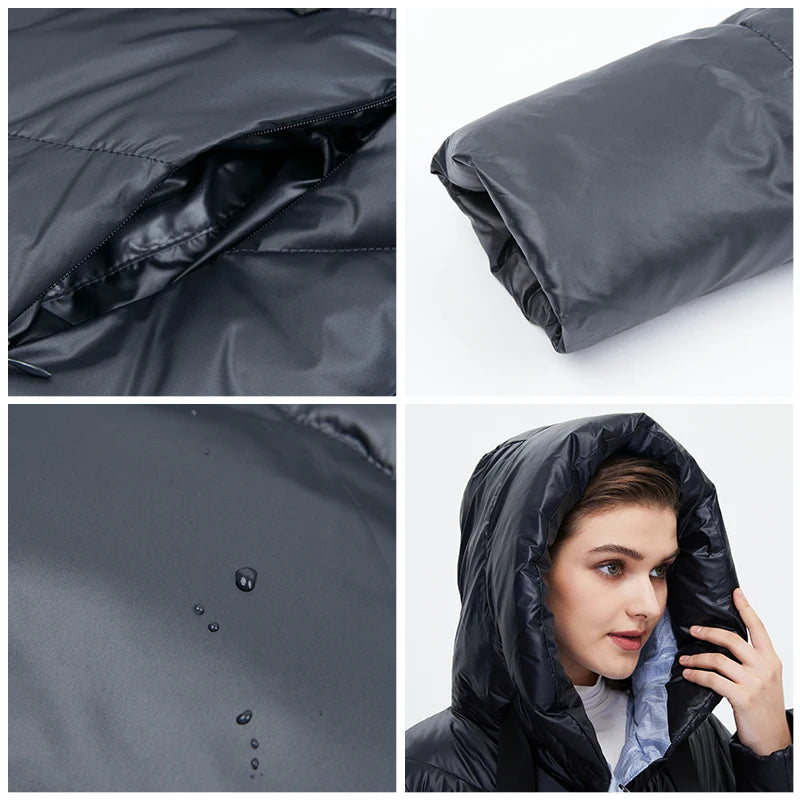 HaiLuoZi  Women's Winter Jacket New Women Coat Lengthened Warm Windproof Hooded Belt High-quality Bio-cotton Filling Parka 6032