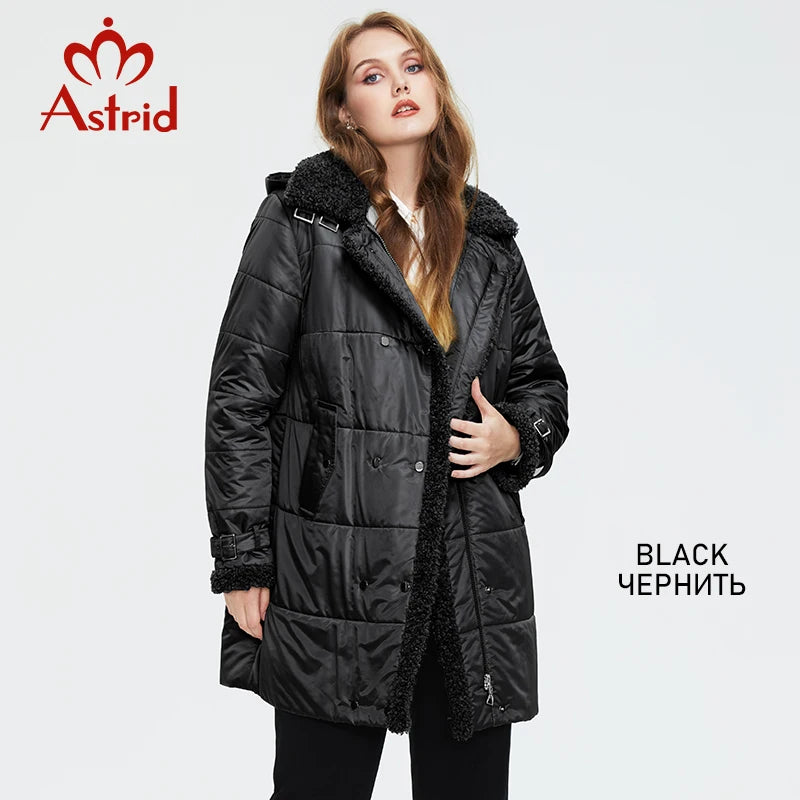 Astrid 2022 winter jacket women Fur collar faux Fur tops Fashion Oversize parkas Women's coat Windproof parka Hooded  AT-10057