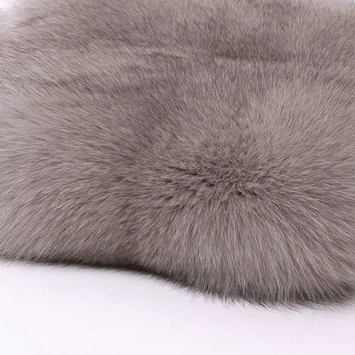 YOLOAgain Women Solid Natural Fox Fur Sexy Bikini Set Bra Detachable