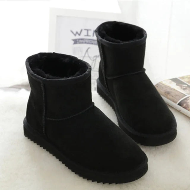 Snow Boots Women Waterproof Australia Winter Warm Shoes Non-slip Rubber Sole 100% Genuine Cowhide Leather Big Size Wholesale