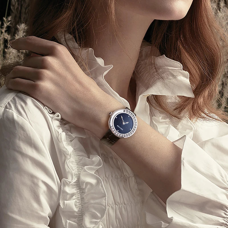 AGELOCER Original Baikal Watch Diamond Women's Quartz Luxury Diamond Watch Birthday Gift for Women