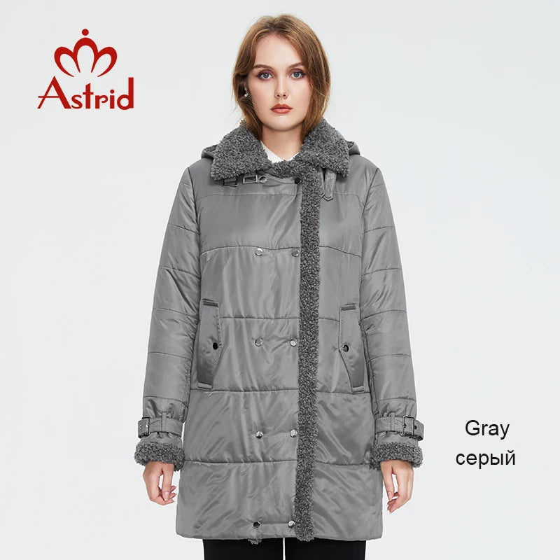 Astrid 2022 winter jacket women Fur collar faux Fur tops Fashion Oversize parkas Women's coat Windproof parka Hooded  AT-10057