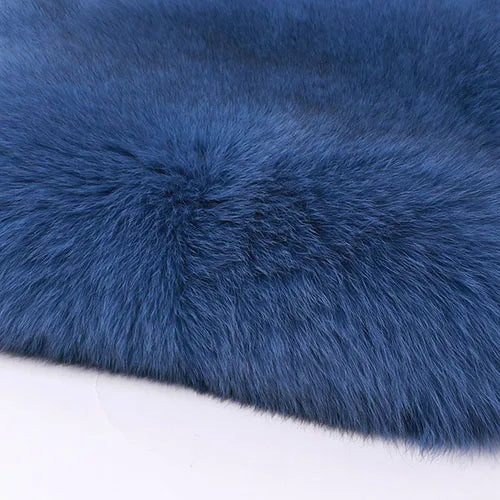 YOLOAgain Women Solid Natural Fox Fur Sexy Bikini Set Bra Detachable