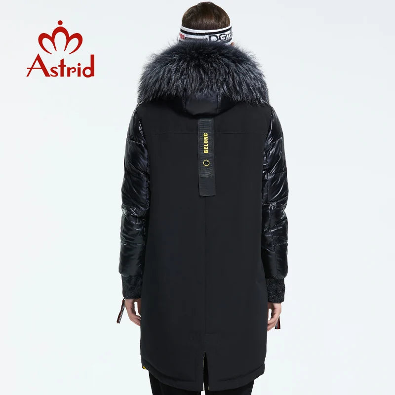 Astrid 2022 Winter new arrival women down jacket with a fur collar fashion style with a hood long winter coat women AR-3022