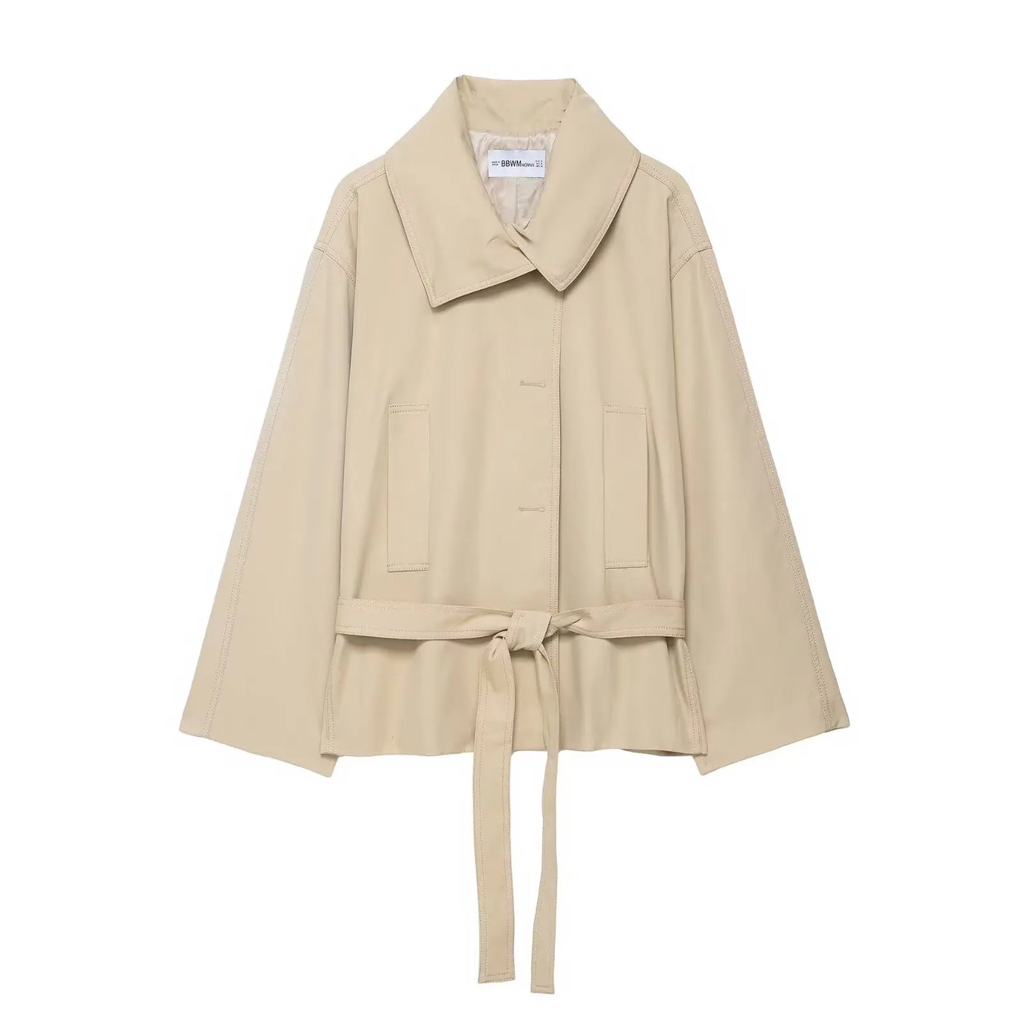 HH Women Fashion Summer Suits Solid Turn-Down Collar Long Sleeves Lace-Up Single-Breasted Jackets+High Waist Zipper Shorts