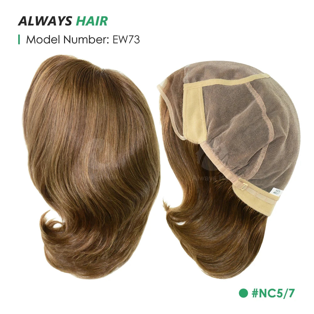 EW73- 6" European Virgin Hair Wig Natural French Lace Front Short Human Hair Women's Wigs